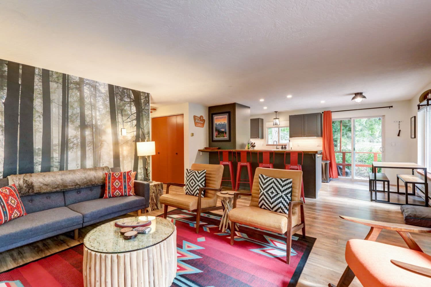 Open-plan designed living room